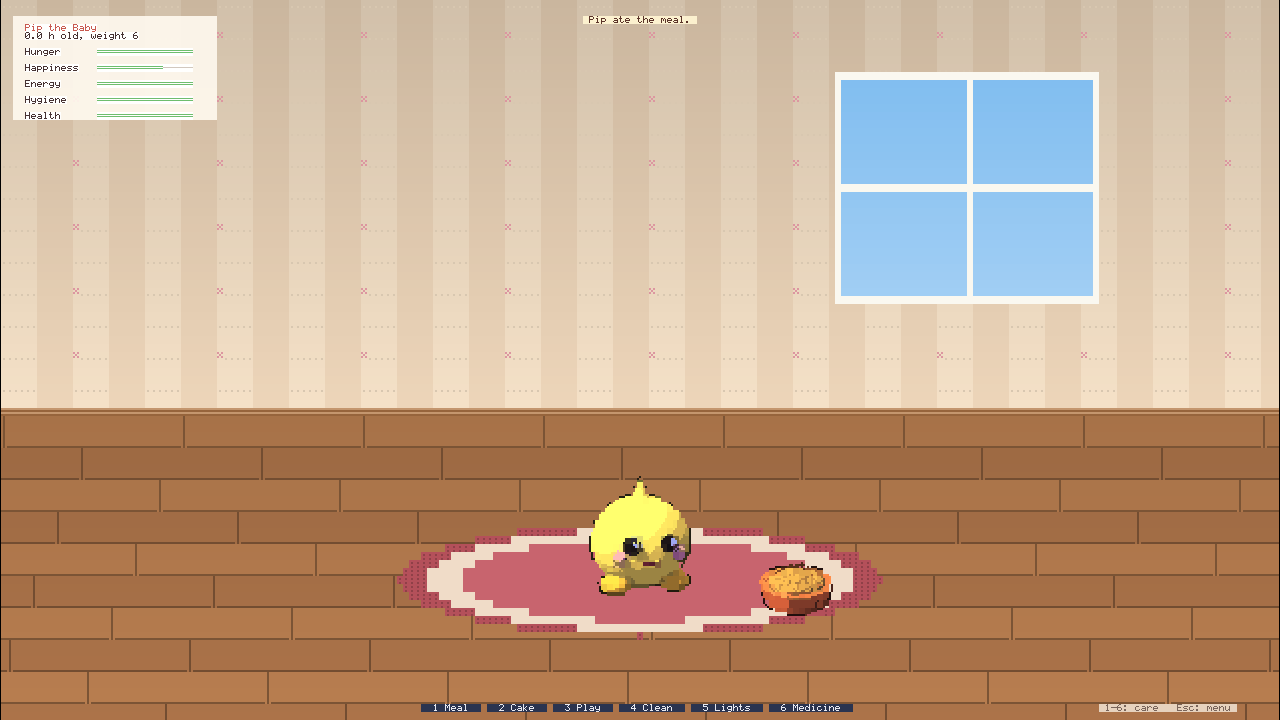 The GlyphPet starter: the baby after its meal