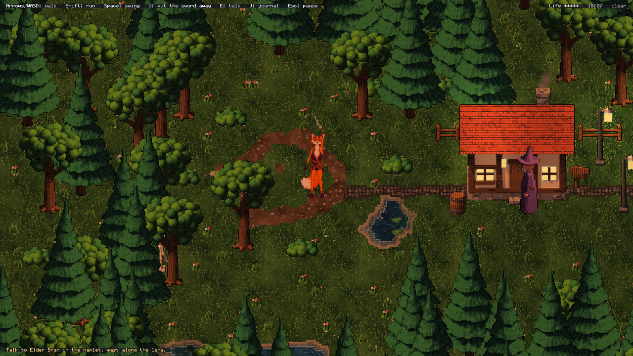 Runefox swings her sword